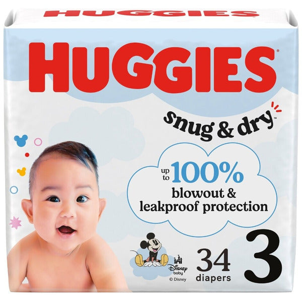 Huggies Snug & Dry Baby Diapers — Size 3 — 34 ct