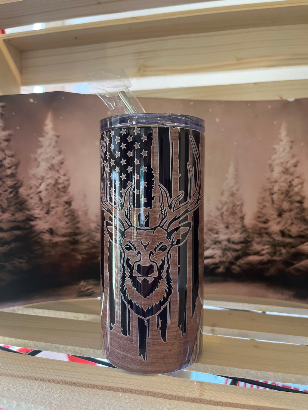 Camo Deer 16 oz Tumbler