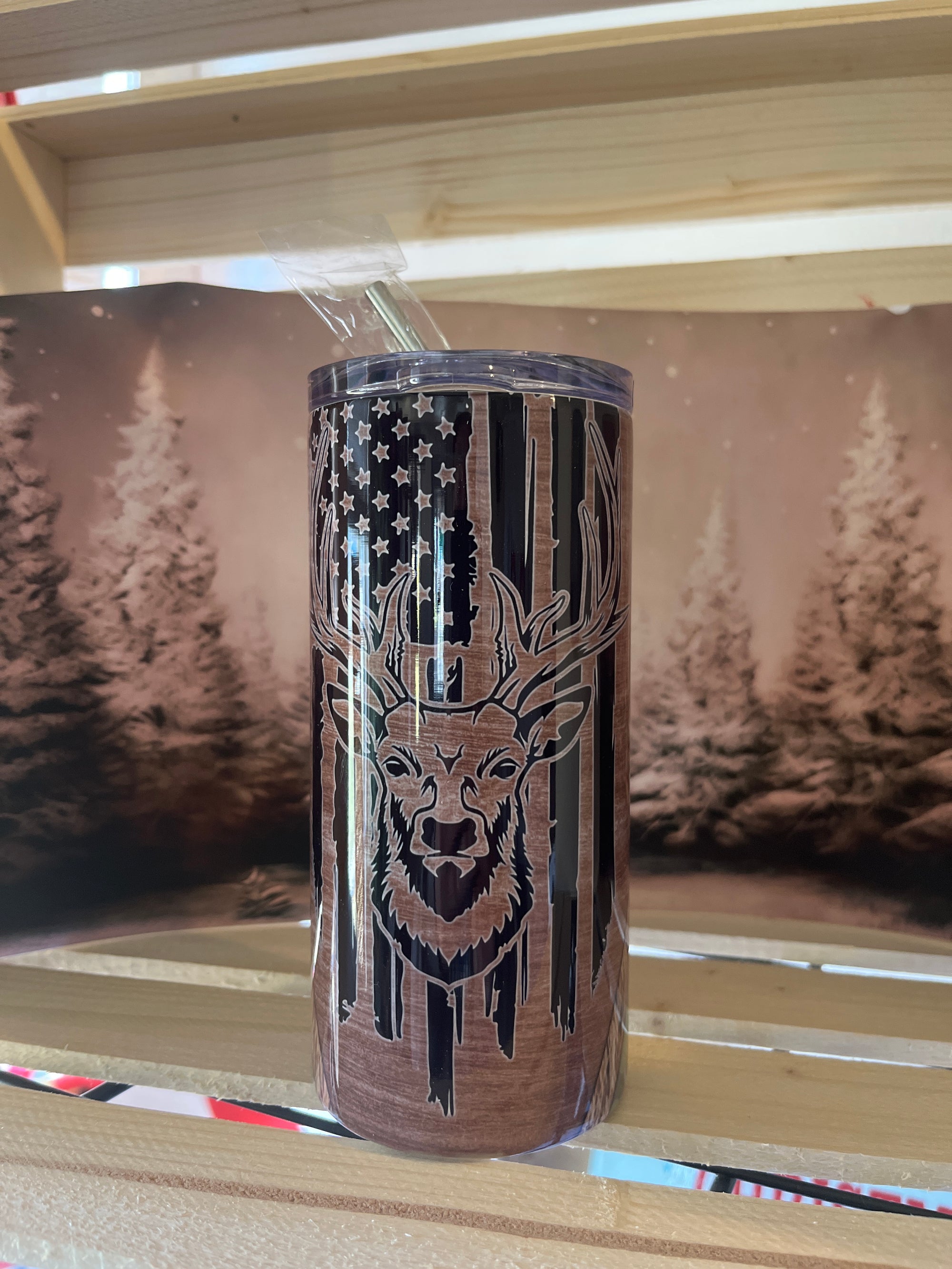 Camo Deer 16 oz Tumbler