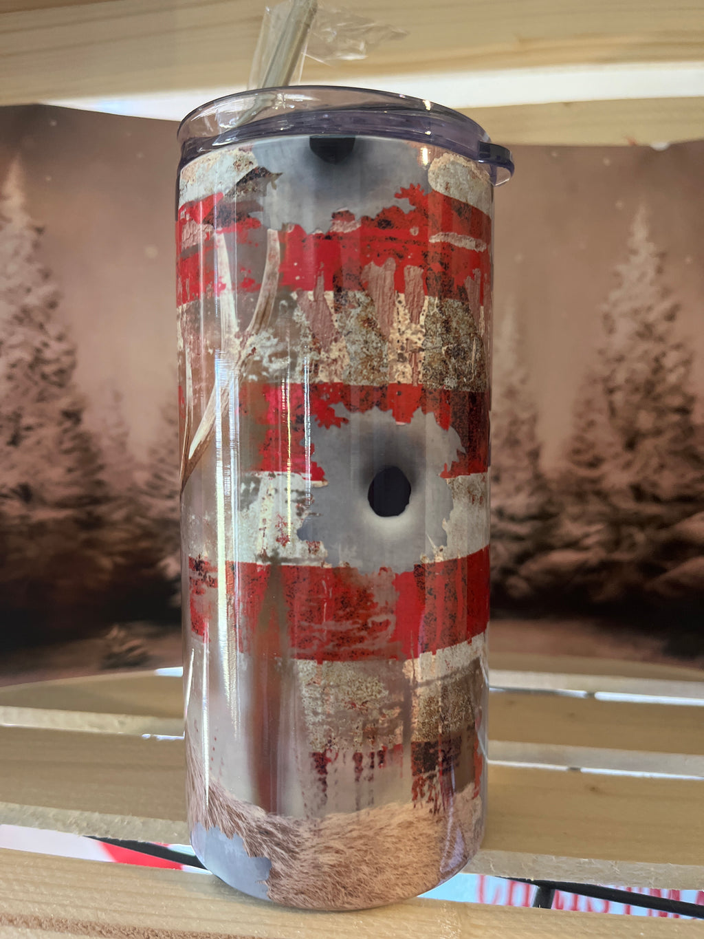 Bullet Hole Deer 16 oz Tumbler