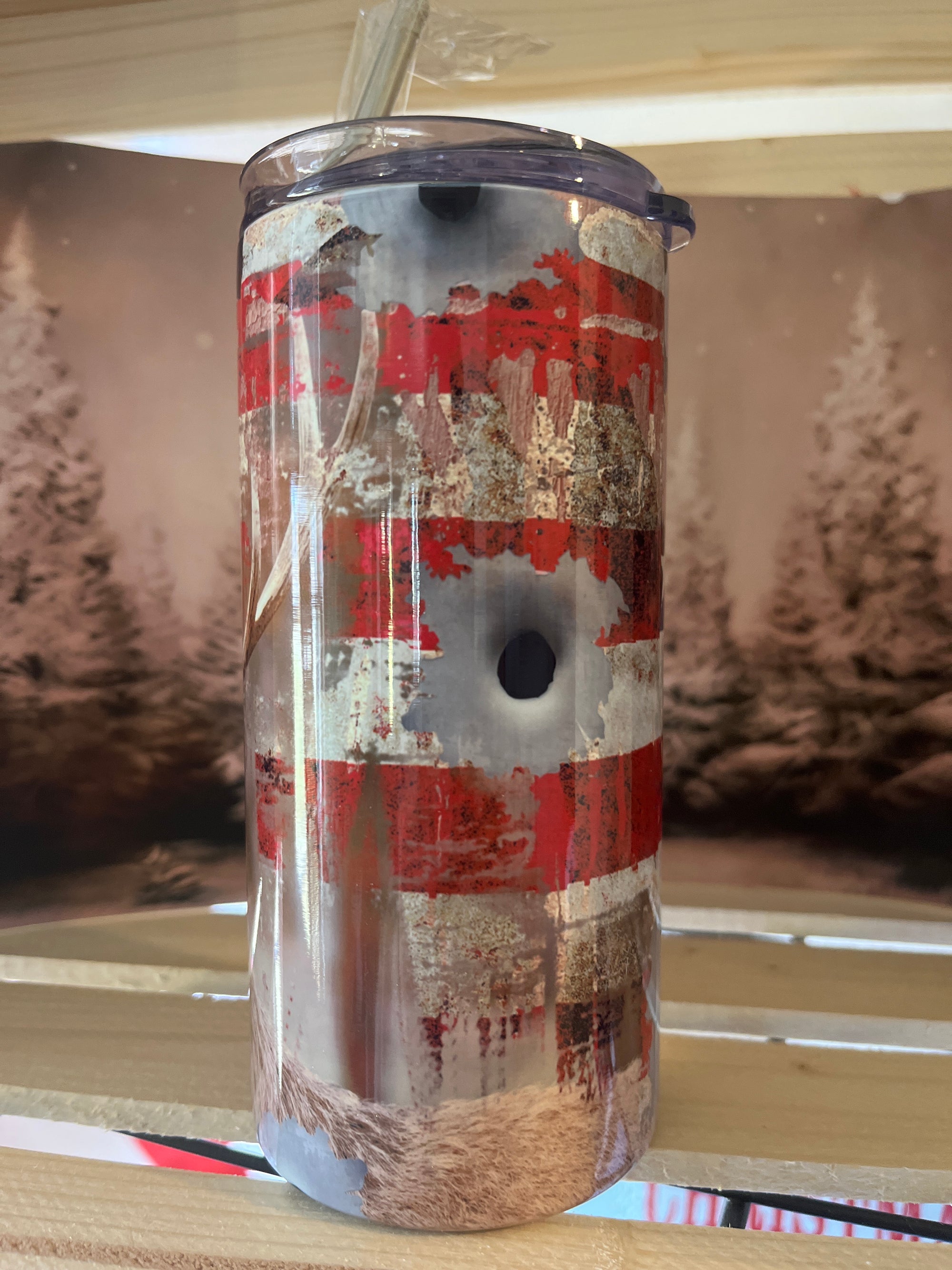 Bullet Hole Deer 16 oz Tumbler