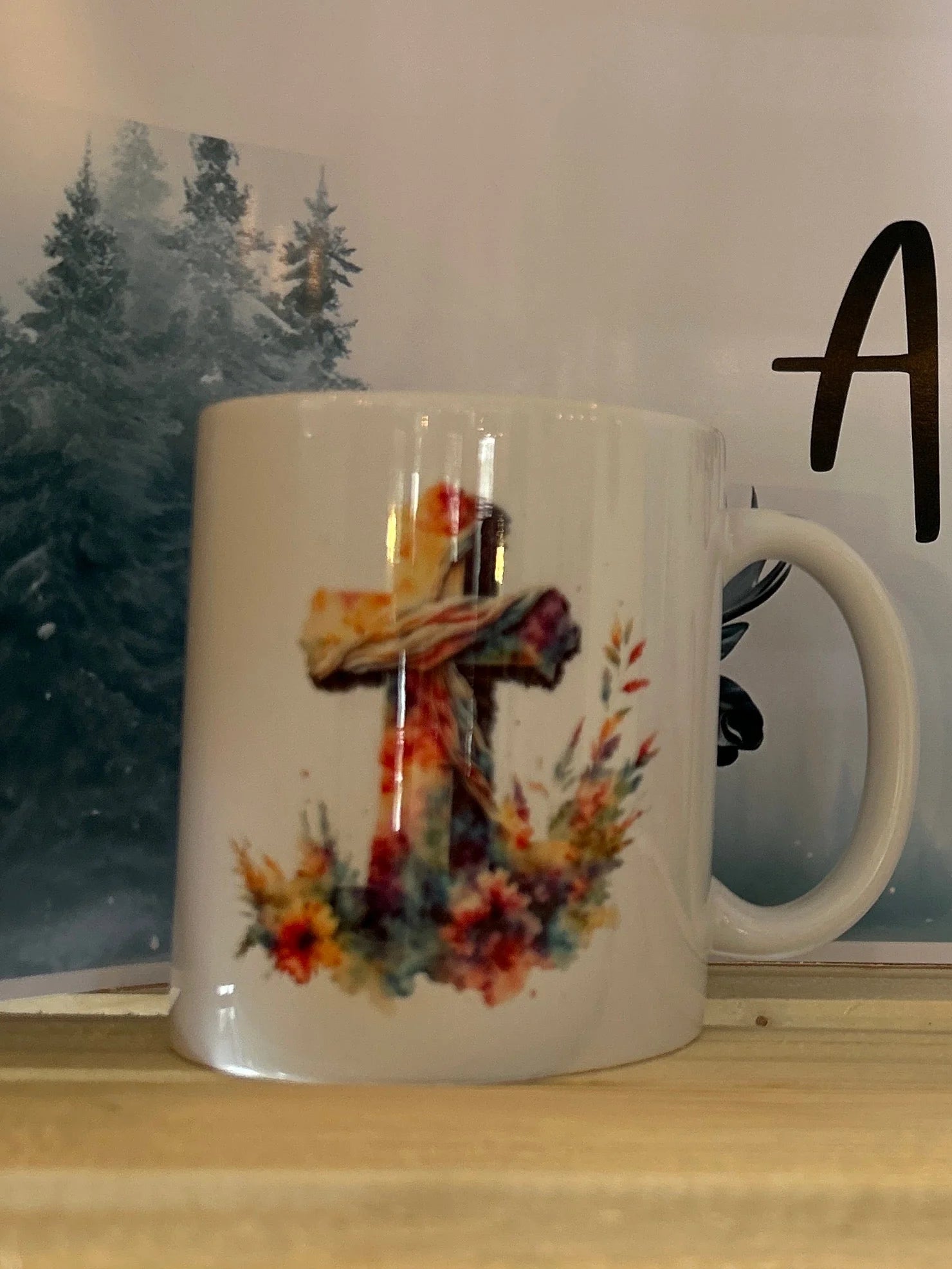 Water Color Cross Coffee Cup