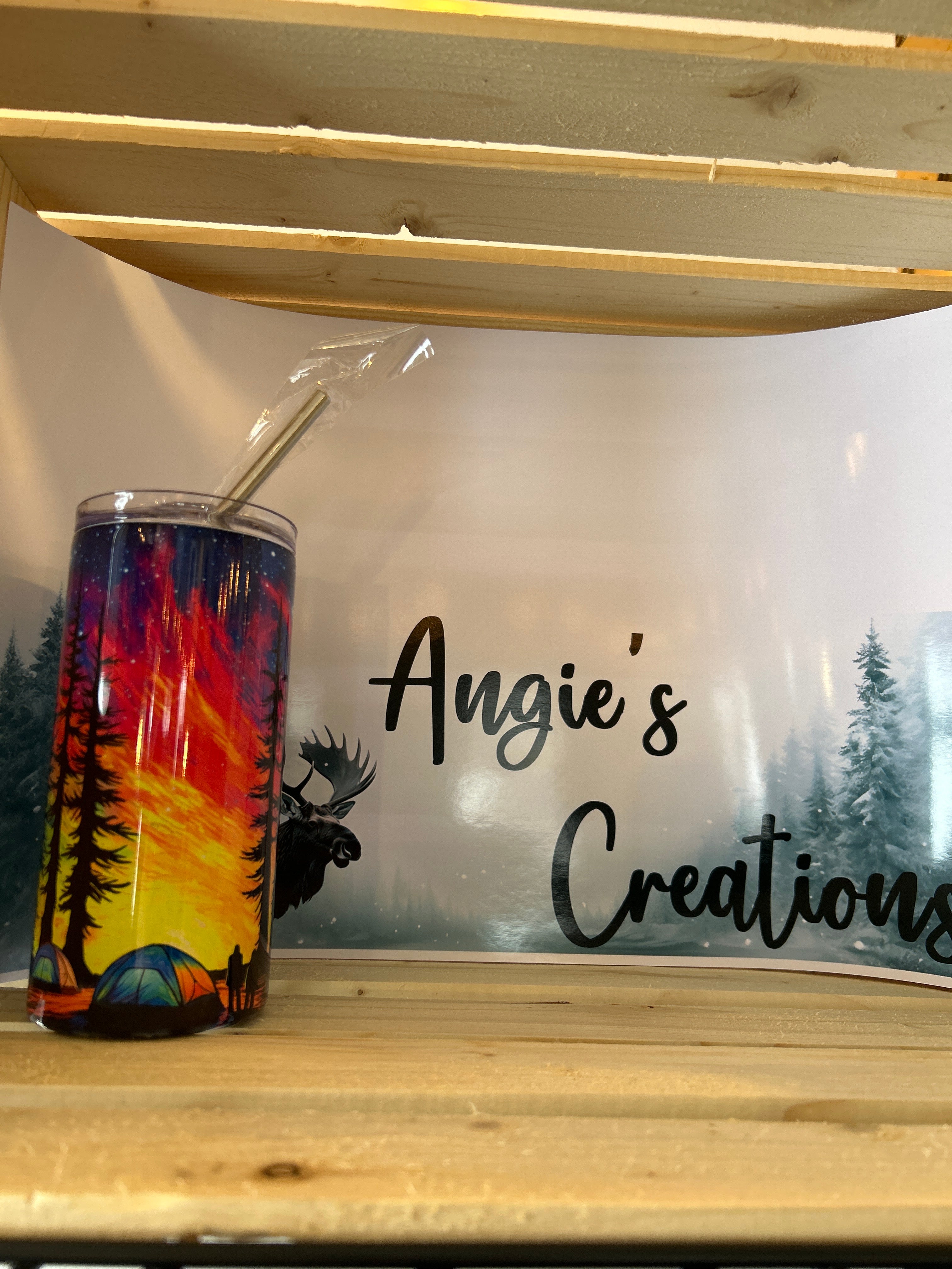 Camping Aurora Borealis 16oz Tumbler