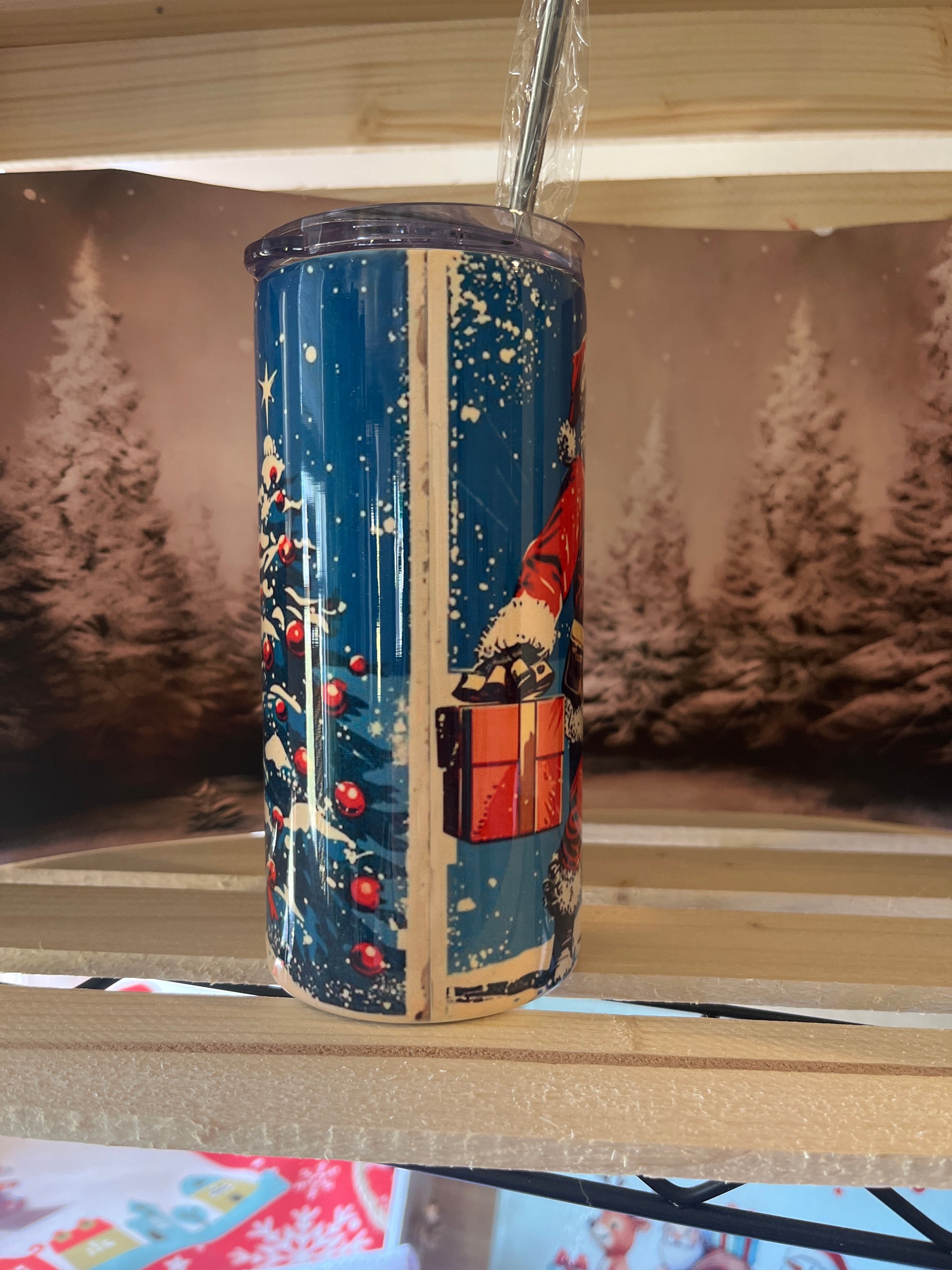 Santa Postage Stamp 16 oz Tumbler