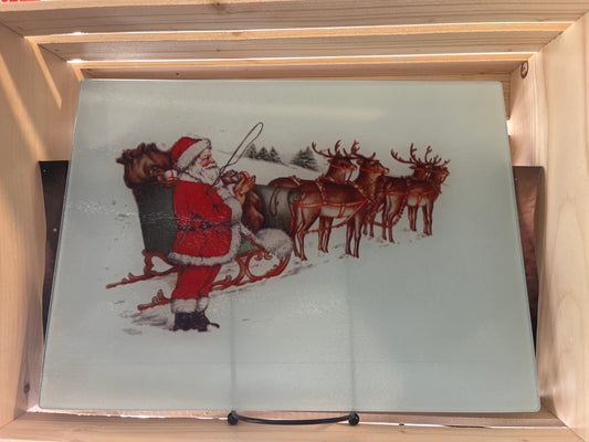 Santa and Sleigh Cutting Board