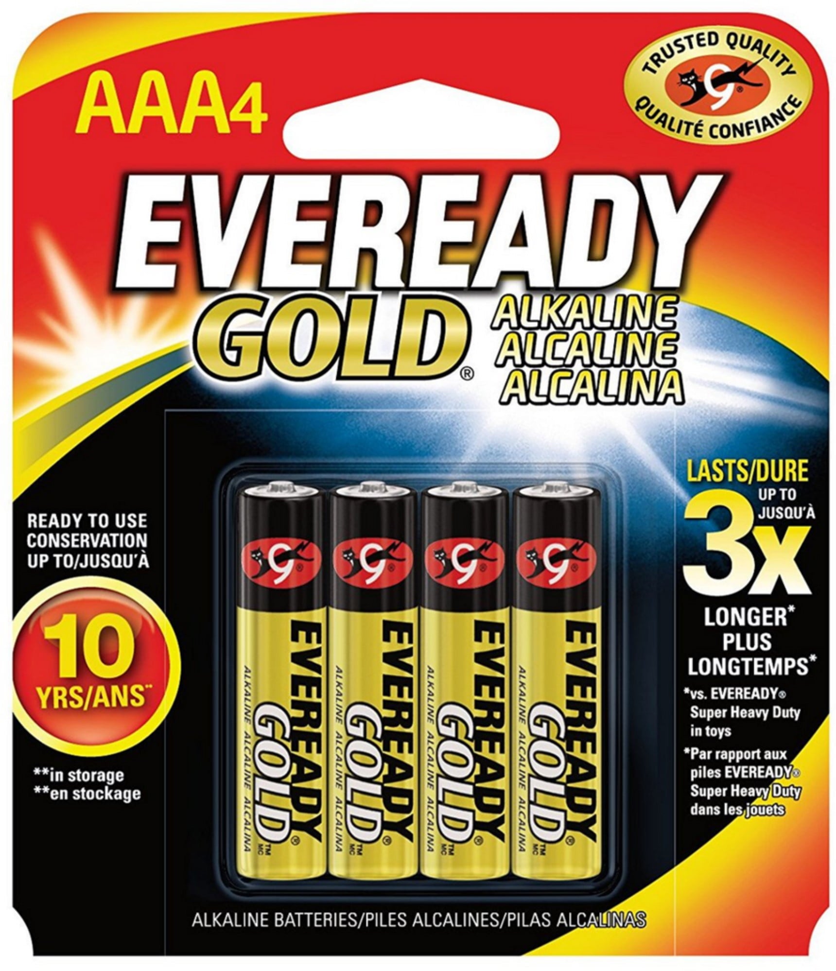 Eveready Alkaline AAA Batteries — 4 ct