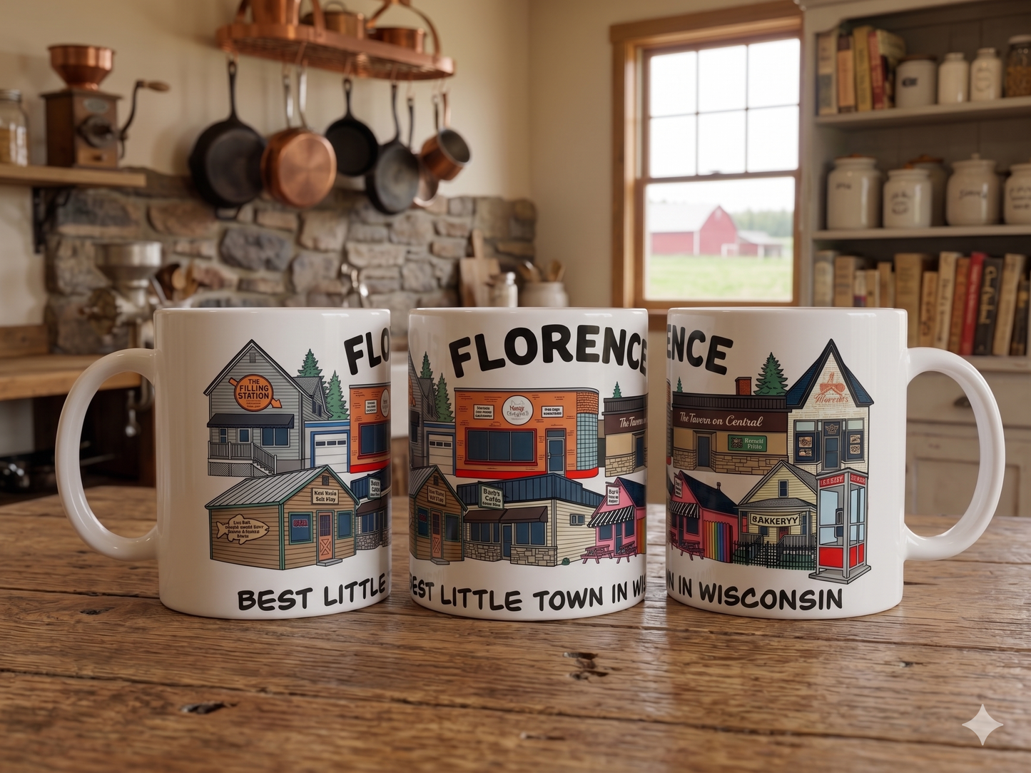 Florence Wisconsin Streetscape Mug Best Little Town in Wisconsin