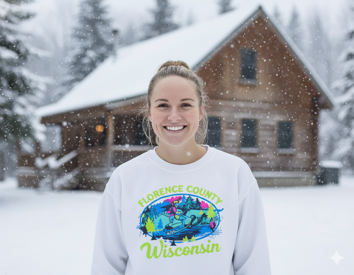 Snowmobile Florence County Wisc Long Sleeve Tee Shirt