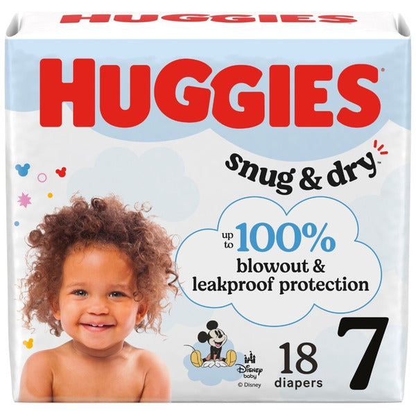 Huggies Snug & Dry Baby Diapers — Size 7 — 18 ct