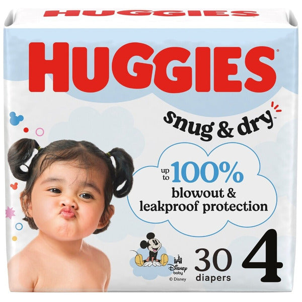 Huggies Snug & Dry Baby Diapers — Size 4 — 30 ct
